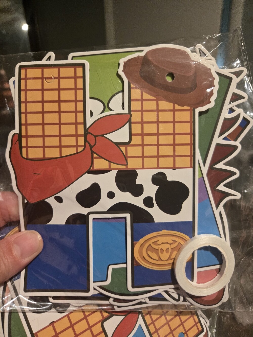 Woody Letter Decoration - Cowboy Themed Happy Birthday Banner, 2 Sets